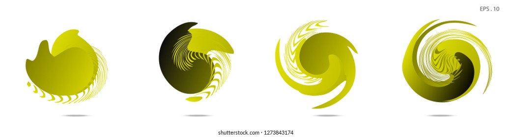 Collection of modern abstract graphic elements. Vortex vector background. Templates for logo design, leaflets or presentations. Vector illustration