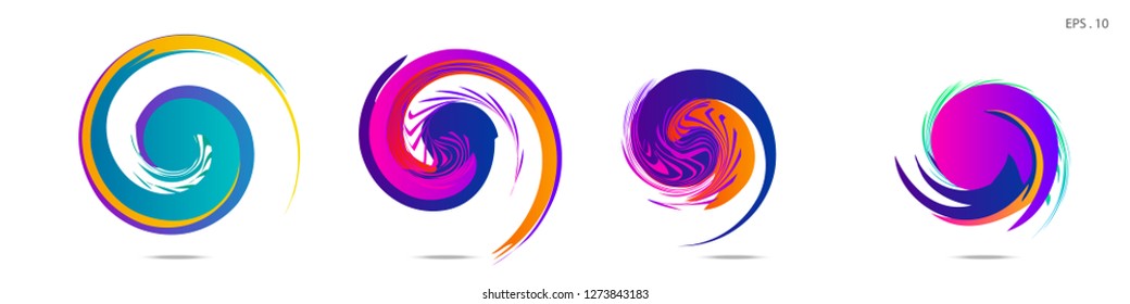 Collection of modern abstract graphic elements. Vortex vector background. Templates for logo design, leaflets or presentations. Vector illustration