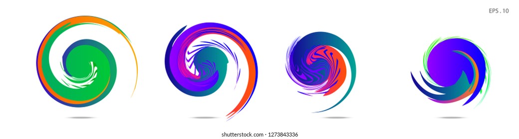 Collection of modern abstract graphic elements. Vortex vector background. Templates for logo design, leaflets or presentations. Vector illustration