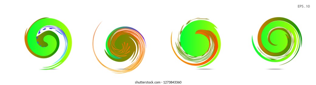 Collection of modern abstract graphic elements. Vortex vector background. Templates for logo design, leaflets or presentations. Vector illustration