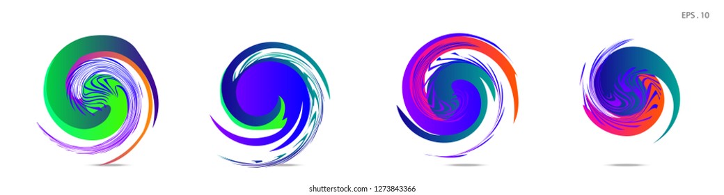 Collection of modern abstract graphic elements. Vortex vector background. Templates for logo design, leaflets or presentations. Vector illustration