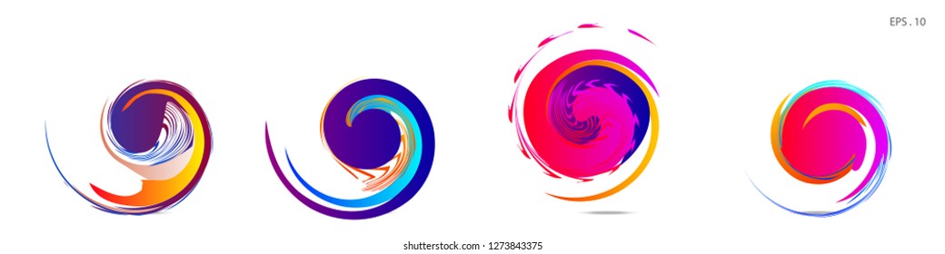 Collection of modern abstract graphic elements. Vortex vector background. Templates for logo design, leaflets or presentations. Vector illustration
