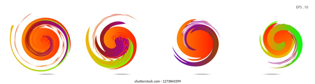 Collection of modern abstract graphic elements. Vortex vector background. Templates for logo design, leaflets or presentations. Vector illustration