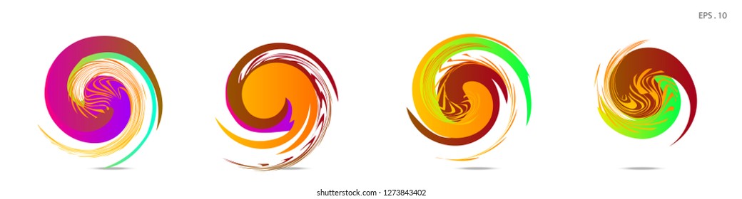 Collection of modern abstract graphic elements. Vortex vector background. Templates for logo design, leaflets or presentations. Vector illustration