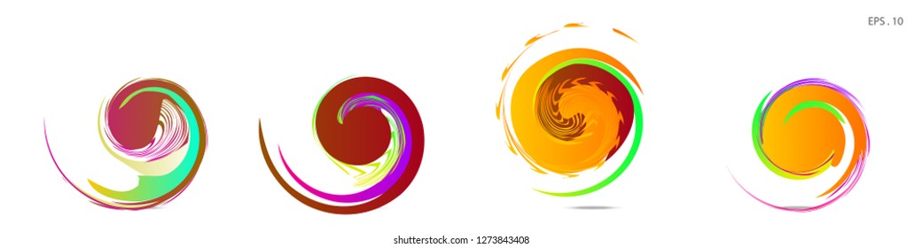 Collection of modern abstract graphic elements. Vortex vector background. Templates for logo design, leaflets or presentations. Vector illustration
