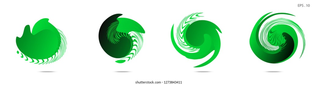 Collection of modern abstract graphic elements. Vortex vector background. Templates for logo design, leaflets or presentations. Vector illustration