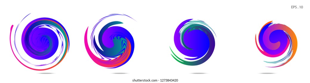 Collection of modern abstract graphic elements. Vortex vector background. Templates for logo design, leaflets or presentations. Vector illustration