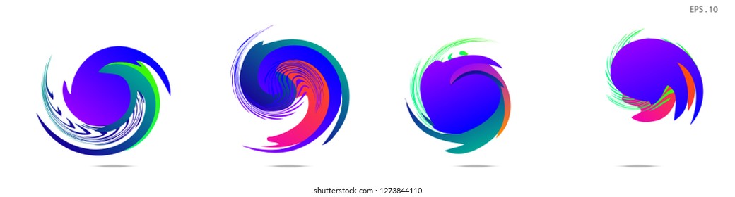 Collection of modern abstract graphic elements. Vortex vector background. Templates for logo design, leaflets or presentations. Vector illustration