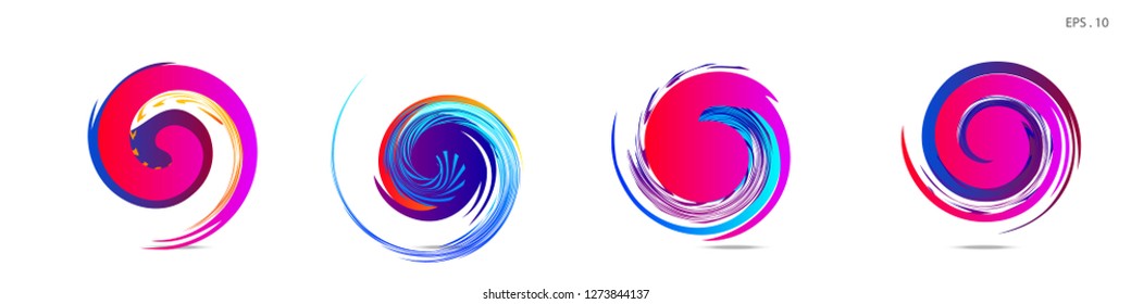 Collection of modern abstract graphic elements. Vortex vector background. Templates for logo design, leaflets or presentations. Vector illustration