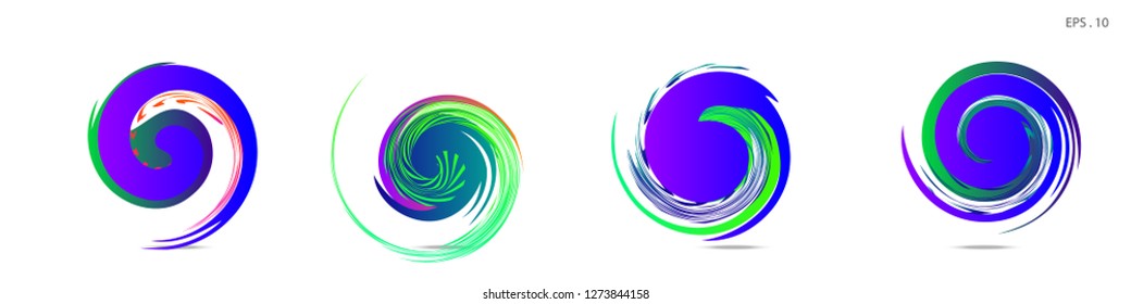 Collection of modern abstract graphic elements. Vortex vector background. Templates for logo design, leaflets or presentations. Vector illustration