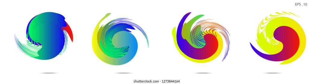 Collection of modern abstract graphic elements. Vortex vector background. Templates for logo design, leaflets or presentations. Vector illustration