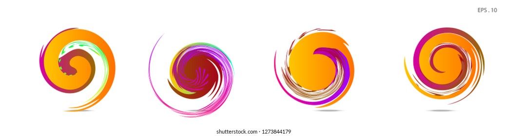 Collection of modern abstract graphic elements. Vortex vector background. Templates for logo design, leaflets or presentations. Vector illustration