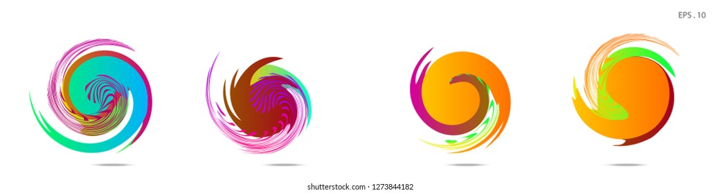 Collection of modern abstract graphic elements. Vortex vector background. Templates for logo design, leaflets or presentations. Vector illustration