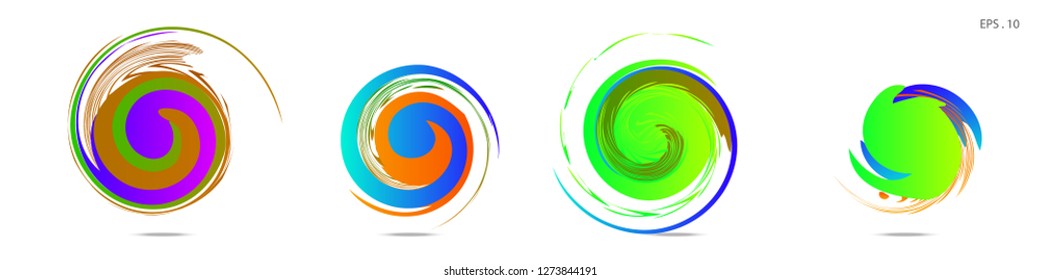 Collection of modern abstract graphic elements. Vortex vector background. Templates for logo design, leaflets or presentations. Vector illustration
