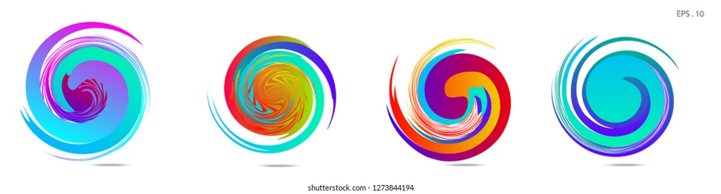 Collection of modern abstract graphic elements. Vortex vector background. Templates for logo design, leaflets or presentations. Vector illustration