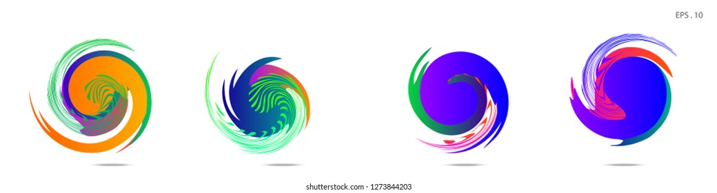 Collection of modern abstract graphic elements. Vortex vector background. Templates for logo design, leaflets or presentations. Vector illustration