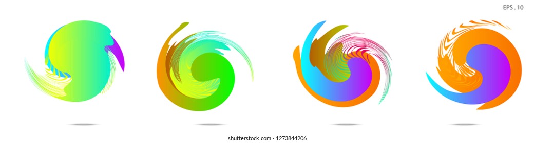 Collection of modern abstract graphic elements. Vortex vector background. Templates for logo design, leaflets or presentations. Vector illustration