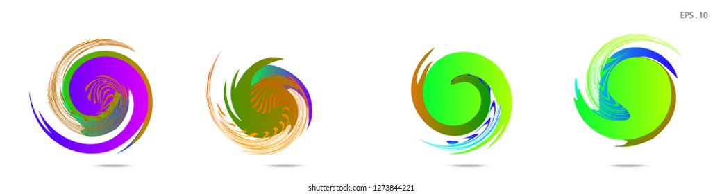 Collection of modern abstract graphic elements. Vortex vector background. Templates for logo design, leaflets or presentations. Vector illustration