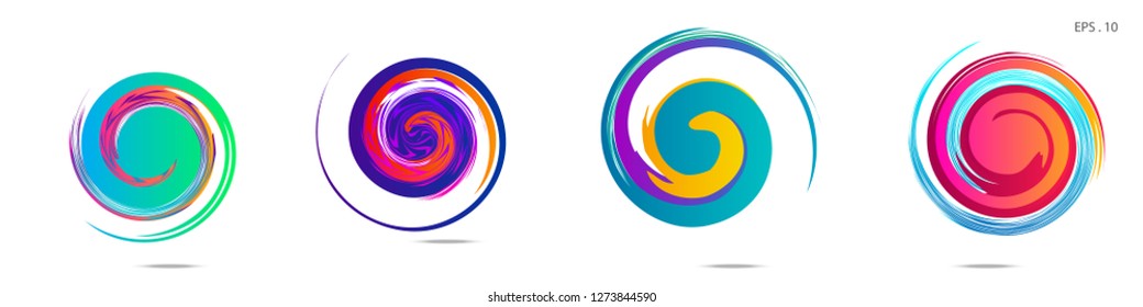 Collection of modern abstract graphic elements. Vortex vector background. Templates for logo design, leaflets or presentations. Vector illustration