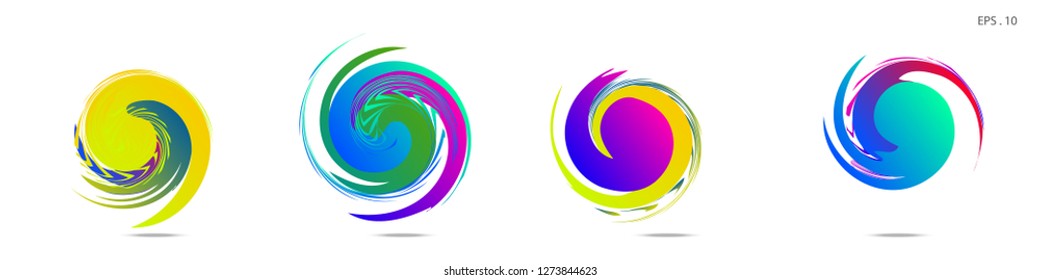 Collection of modern abstract graphic elements. Vortex vector background. Templates for logo design, leaflets or presentations. Vector illustration