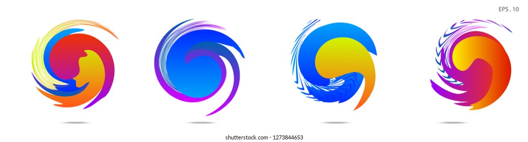 Collection of modern abstract graphic elements. Vortex vector background. Templates for logo design, leaflets or presentations. Vector illustration