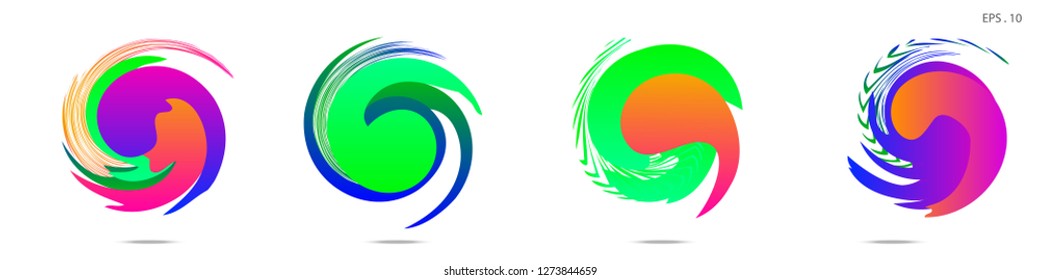 Collection of modern abstract graphic elements. Vortex vector background. Templates for logo design, leaflets or presentations. Vector illustration