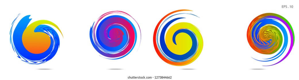 Collection of modern abstract graphic elements. Vortex vector background. Templates for logo design, leaflets or presentations. Vector illustration