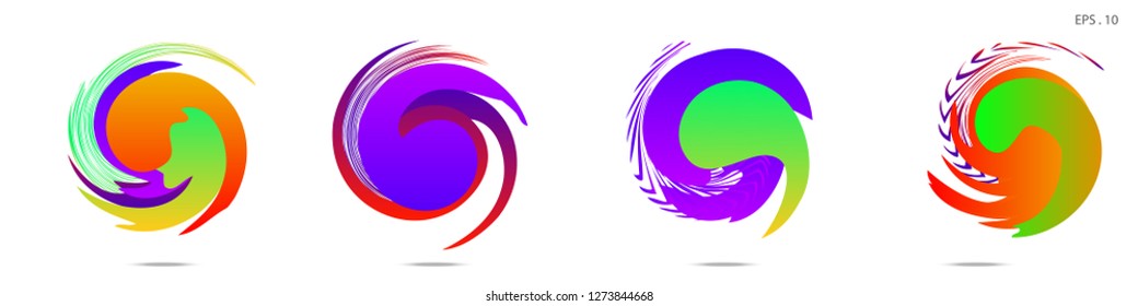 Collection of modern abstract graphic elements. Vortex vector background. Templates for logo design, leaflets or presentations. Vector illustration