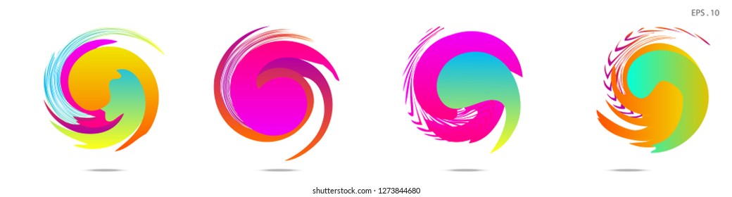 Collection of modern abstract graphic elements. Vortex vector background. Templates for logo design, leaflets or presentations. Vector illustration