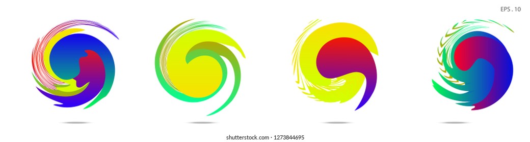 Collection of modern abstract graphic elements. Vortex vector background. Templates for logo design, leaflets or presentations. Vector illustration