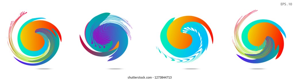 Collection of modern abstract graphic elements. Vortex vector background. Templates for logo design, leaflets or presentations. Vector illustration