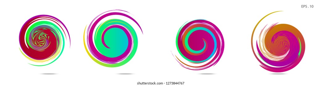 Collection of modern abstract graphic elements. Vortex vector background. Templates for logo design, leaflets or presentations. Vector illustration
