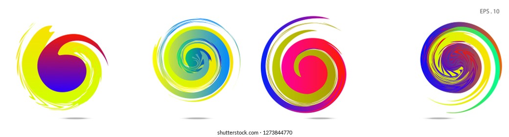 Collection of modern abstract graphic elements. Vortex vector background. Templates for logo design, leaflets or presentations. Vector illustration