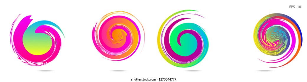 Collection of modern abstract graphic elements. Vortex vector background. Templates for logo design, leaflets or presentations. Vector illustration