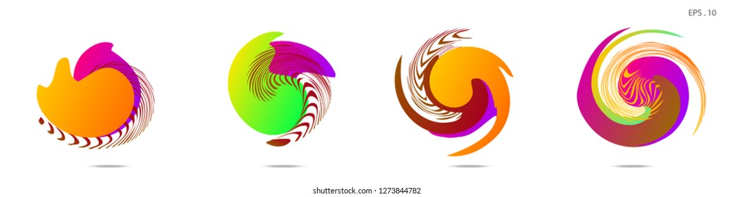 Collection of modern abstract graphic elements. Vortex vector background. Templates for logo design, leaflets or presentations. Vector illustration