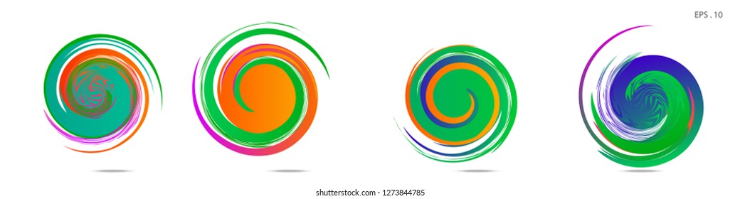Collection of modern abstract graphic elements. Vortex vector background. Templates for logo design, leaflets or presentations. Vector illustration