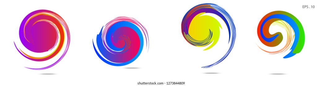 Collection of modern abstract graphic elements. Vortex vector background. Templates for logo design, leaflets or presentations. Vector illustration