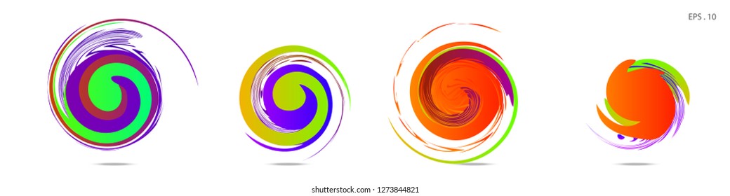 Collection of modern abstract graphic elements. Vortex vector background. Templates for logo design, leaflets or presentations. Vector illustration