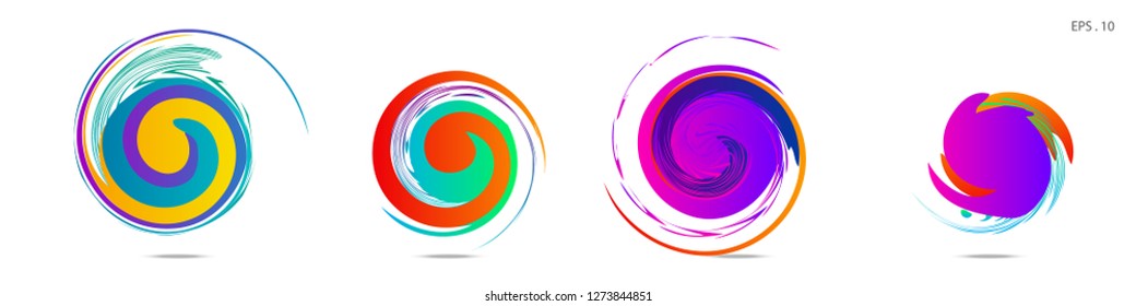 Collection of modern abstract graphic elements. Vortex vector background. Templates for logo design, leaflets or presentations. Vector illustration