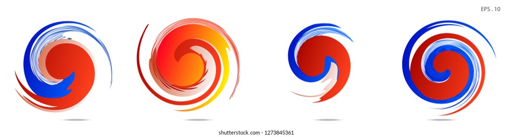 Collection of modern abstract graphic elements. Vortex vector background. Templates for logo design, leaflets or presentations. Vector illustration