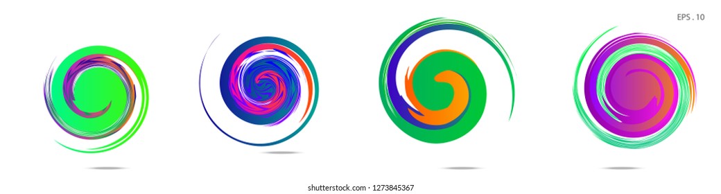 Collection of modern abstract graphic elements. Vortex vector background. Templates for logo design, leaflets or presentations. Vector illustration
