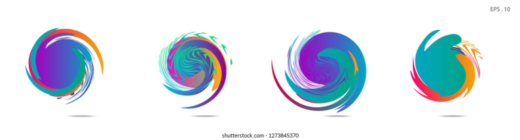 Collection of modern abstract graphic elements. Vortex vector background. Templates for logo design, leaflets or presentations. Vector illustration