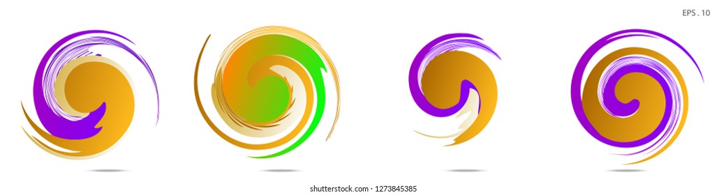 Collection of modern abstract graphic elements. Vortex vector background. Templates for logo design, leaflets or presentations. Vector illustration