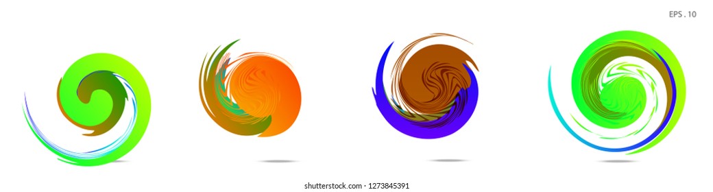 Collection of modern abstract graphic elements. Vortex vector background. Templates for logo design, leaflets or presentations. Vector illustration