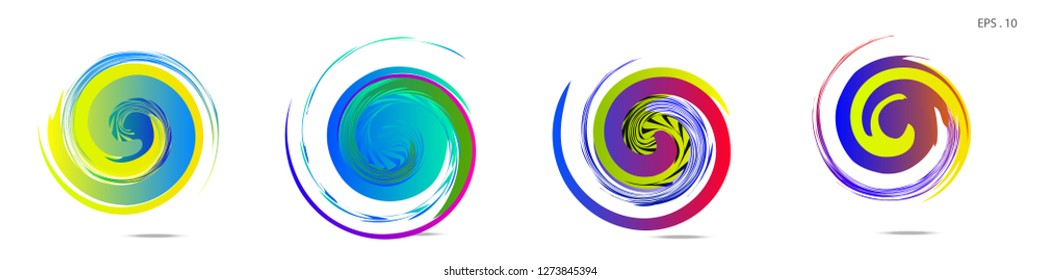 Collection of modern abstract graphic elements. Vortex vector background. Templates for logo design, leaflets or presentations. Vector illustration