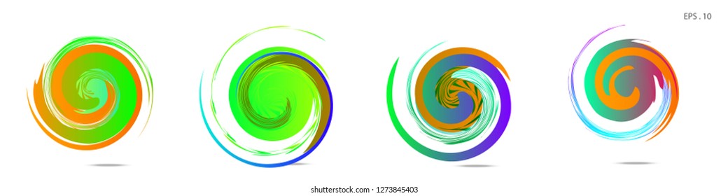 Collection of modern abstract graphic elements. Vortex vector background. Templates for logo design, leaflets or presentations. Vector illustration