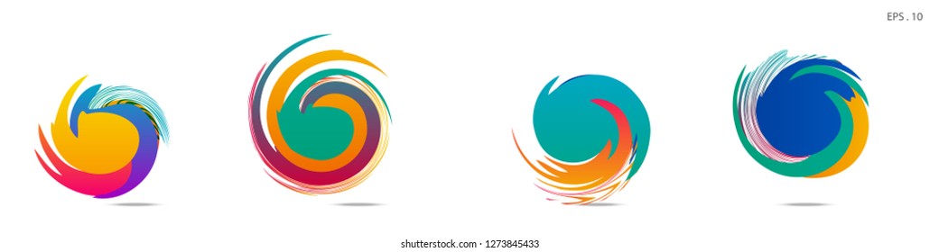 Collection of modern abstract graphic elements. Vortex vector background. Templates for logo design, leaflets or presentations. Vector illustration