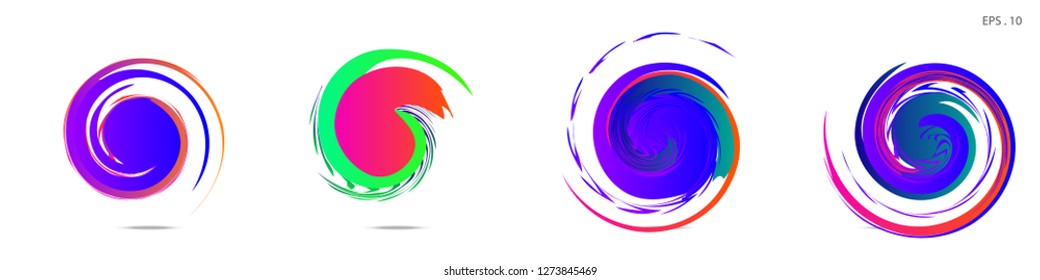 Collection of modern abstract graphic elements. Vortex vector background. Templates for logo design, leaflets or presentations. Vector illustration