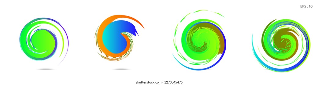 Collection of modern abstract graphic elements. Vortex vector background. Templates for logo design, leaflets or presentations. Vector illustration