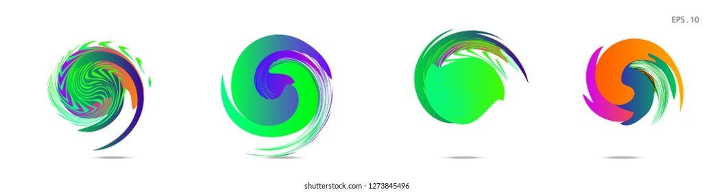 Collection of modern abstract graphic elements. Vortex vector background. Templates for logo design, leaflets or presentations. Vector illustration